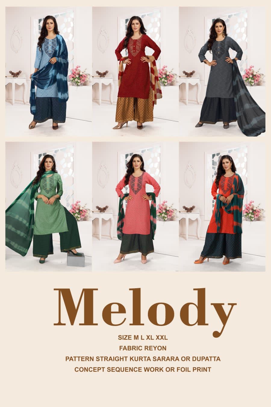 New Melody 1 Latest Designer Ethnic Wear Rayon Kurti Bottom And Dupatta Collection